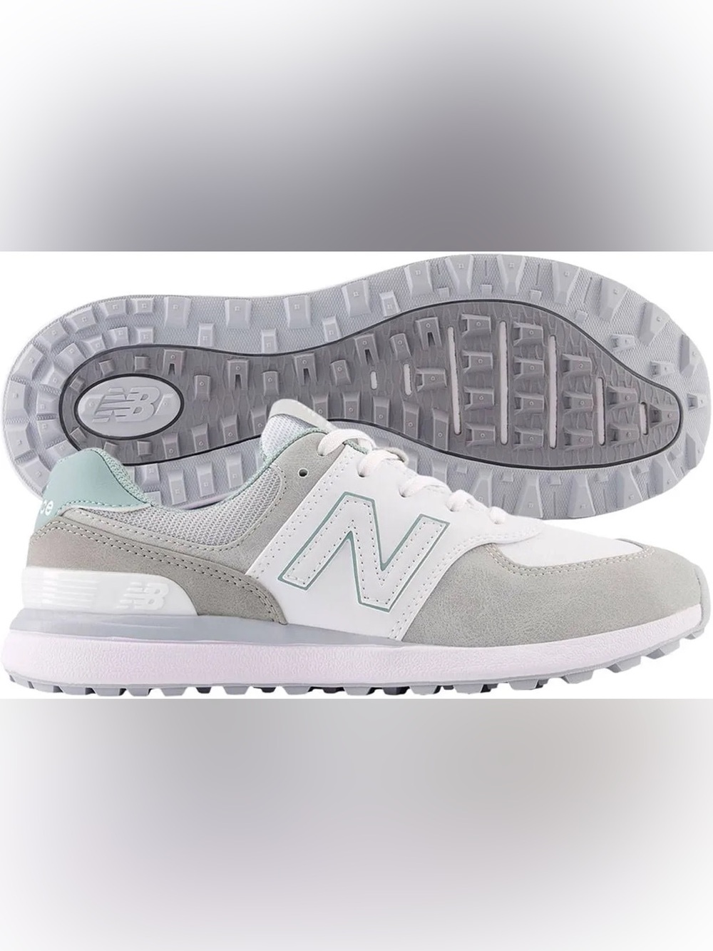 New Balance Women's 574 Greens V2 White Grey NWOB 9.5